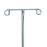 Portasueros Base Pesada 4 Apoyos con Portavenoclisis Doble - Cromado - Perfil Bajo