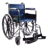 Silla de Ruedas con Brazos Fijos y Descansapies Desmontables - Cromada