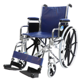 Silla de Ruedas Movili 18" Cromada con Vinipiel Azul