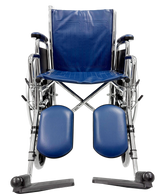 Silla de Ruedas Movili 18" Cromada con Elevapiernas y Vinipiel Azul
