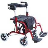 Andadera Rollator Travel de Aluminio con Descansapies - Plegable - Roja
