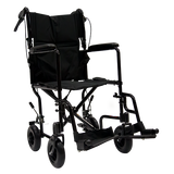 Silla de Ruedas R2MIL Forte de Traslado de Aluminio con Freno de Acompañante - Respaldo Plegable - Color Negra