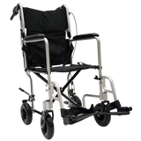 Silla de Ruedas R2MIL Forte de Traslado de Aluminio con Freno de Acompañante - Respaldo Plegable - Color Plata