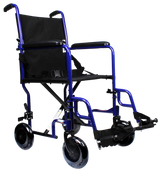 Silla de Ruedas R2MIL Forte de Traslado de Acero con Freno de Acompañante y Descansapies Desmontable - Color Azul