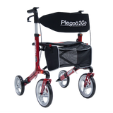 Andadera Rollator de Aluminio Plegable con Ruedas - Rojo Cereza