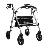 Andadera Rollator de Aluminio Ultra Compacta de Lujo con Ruedas - Gris Brillante