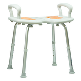 Banco Ducha de Aluminio sin Respaldo con Brazos Ergonómicos