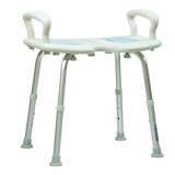 Banco Ducha de Aluminio sin Respaldo con Brazos Ergonómicos