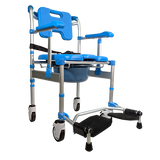 Silla Cómodo Ducha Bariátrica con Respaldo, Color Azul