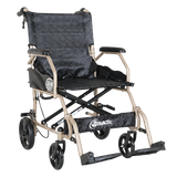 Silla de Ruedas de Traslado Movili Motion 18" Champagne con Ruedas 6" y 8"