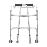 Andadera de Aluminio de Lujo Plegable con Ruedas de 3 pulgadas - Plata