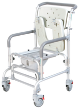 Silla Cómodo Ducha de Aluminio - con Ruedas - Gris