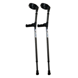 Muletas Canadienses de Aluminio - Adulto - Puño Ergonómico Ajustable - Negro (Par)