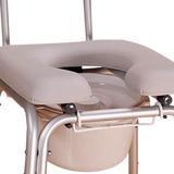 Silla Cómodo Ducha de Aluminio sin Ruedas - Acojinado Tipo Herradura - Gris