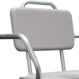 Silla Cómodo Ducha de Aluminio - Acojinado Tipo Herradura con Brazos Abatibles - Gris 