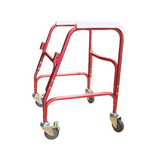 Silla Cómodo Ducha de Aluminio con Ruedas - Respaldo Desmontable - Rojo