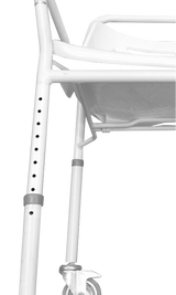 Silla Ducha con Ruedas de 4 pulgadas - Asiento Tipo Concha - Blanca