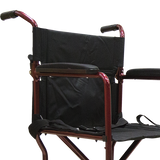 Silla de Ruedas de Aluminio Tipo Traslado - Tapicería Nylon - Tinto