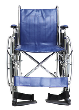 Silla de Ruedas Movili 18" Cromada con Vinipiel Azul