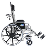 Silla de Ruedas Movili Reclinable 20" Cromada con Vinipiel Negra