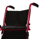 Silla de Ruedas R2MIL Forte de Traslado de Acero con Freno de Acompañante y Descansapies Desmontable - Color Rojo