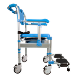 Silla Cómodo Ducha Bariátrica con Respaldo, Color Azul