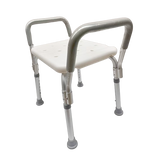 Banco para Ducha ReActiv de Aluminio sin Respaldo y con Brazos Desarmables, Blanco